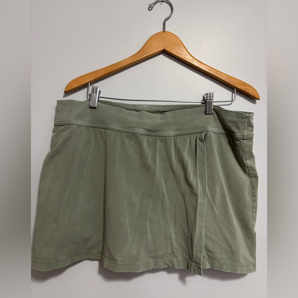 OFFLINE By Aerie OG Mini Skort, OlIVE GREEN, SIZE XL, POCKETS, COTTON, ACTIVE